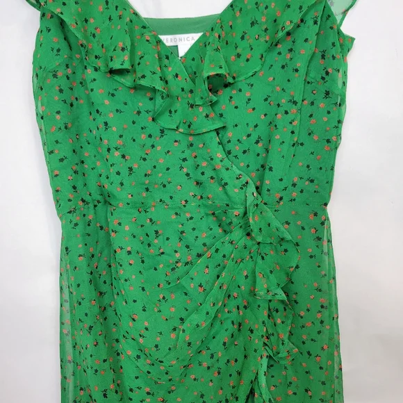 Veronica Beard green floral midi dress